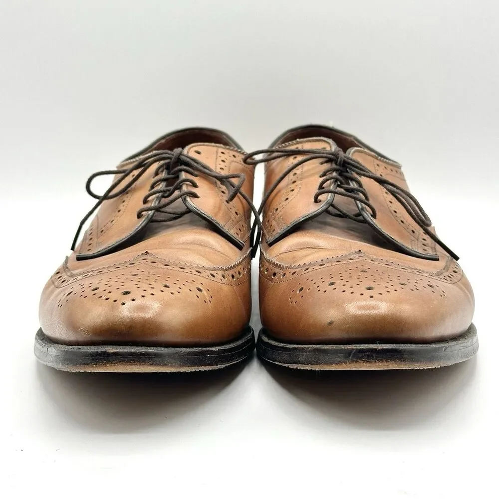 Allen Edmonds Concord Mens Size 11 D Brown Wingtip Leather Brogue Dress Shoes